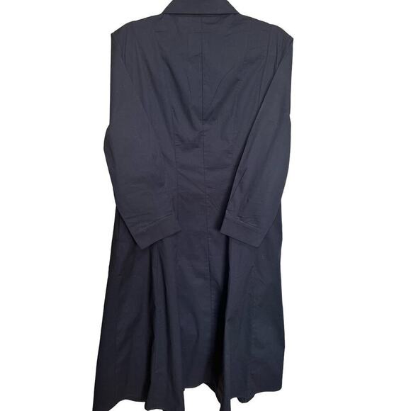 Tuckernuck New Briana Dress Midi Button Down Long Sleeves Dark Navy Size Large - Picture 9 of 15
